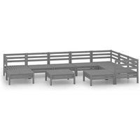 Garden Lounge Set Outdoor Furniture Set Sofa 10 Piece Solid Pinewood vidaXL
