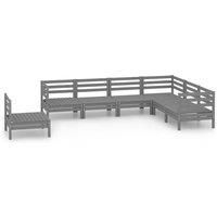 Garden Lounge Set Outdoor Sofa Couch 7 Piece Solid Wood Pine Grey vidaXL