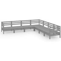 7 Piece Garden Lounge Set Solid Wood Pine Black vidaXL
