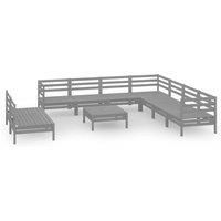 10 Piece Garden Lounge Set Solid Wood Pine White vidaXL