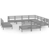 Garden Lounge Set Outdoor Furniture Set Sofa 11 Piece Solid Pinewood vidaXL