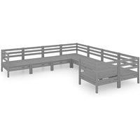 Garden Lounge Set Outdoor Furniture Set Sofa 8 Piece Solid Pinewood vidaXL