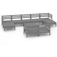 Garden Lounge Set Outdoor Lounge Set Sofa Patio 10 Piece Solid Pinewood vidaXL