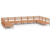 Garden Lounge Set Outdoor Lounge Set Sofa Patio 10 Piece Solid Pinewood vidaXL