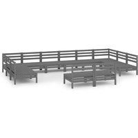 Garden Lounge Set Outdoor Furniture Set Sofa 12 Piece Solid Pinewood vidaXL