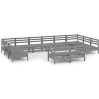 Garden Lounge Set Outdoor Furniture Set Sofa 12 Piece Solid Pinewood vidaXL