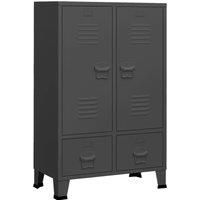 vidaXL Industrial Wardrobe Anthracite 67x35x107 cm Steel