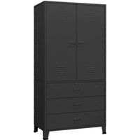 vidaXL Industrial Wardrobe Black 90x50x180 cm Metal
