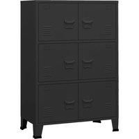 Vidaxl Industrial Storage Chest Black 75X40X115 Cm Metal