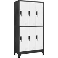 Locker Cabinet Anthracite and White 90x45x180 cm Steel