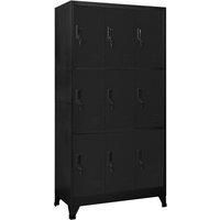Locker Cabinet Black 90x45x180 cm Steel