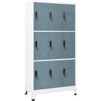 vidaXL Locker Cabinet Light Grey and Dark Grey 90x45x180 cm Steel