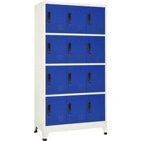 Vidaxl Locker Cabinet Grey And Blue 90X45X180 Cm Steel, Grey