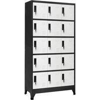 vidaXL Locker Cabinet Anthracite and White 90x40x180 cm Steel