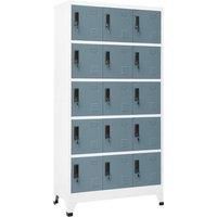Locker Cabinet Light Grey and Dark Grey 90x40x180 cm Steel