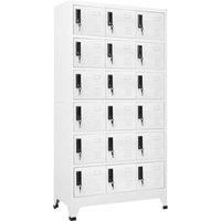 vidaXL Locker Cabinet White | 90x40x180 cm | Steel Construction | Secure Storage | 18 Compartments | School and Office Storage