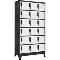 Locker Cabinet Anthracite and White 90x40x180 cm Steel