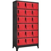 vidaXL Locker Cabinet Anthracite and Red 90x40x180 cm Steel