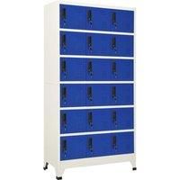 vidaXL Locker Cabinet Grey and Blue 90x40x180 cm Steel