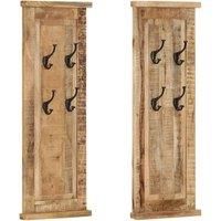 vidaXL Coat Racks 2 pcs Solid Wood Mango 38x100 cm