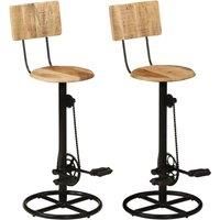 Bar Stools Counter Chair Pub Swiveling Chair Real Goat Leather 2 pcs vidaXL