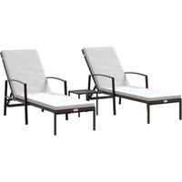 Sun Loungers Garden Lounge Set with Table Sunbed Day Bed Poly Rattan vidaXL