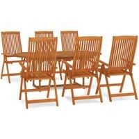 Solid Wood Eucalyptus Garden Dining Set with/without Footrest 5/7 Piece vidaXL