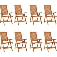 2/4/6/8x Solid Wood Eucalyptus Folding Garden Chairs Foldable Chair vidaXL