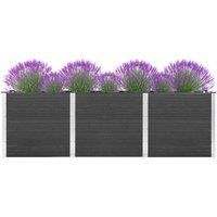 vidaXL Garden Raised Bed, 300x100x91 cm - Weather-proof Grey WPC Outdoor Planter, Spacious Design for Flowers and Plants