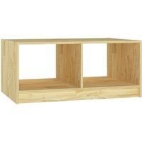 vidaXL Solid Pinewood Coffee Table - Modern Wooden Side Table with Storage Shelf, Brown for Living Room