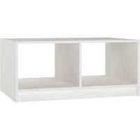 Couchtisch Weiß 75x50x33,5 cm Massivholz Kiefer