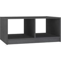 Vidaxl Coffee Table Grey 75X50X33 5 Cm Solid Pinewood