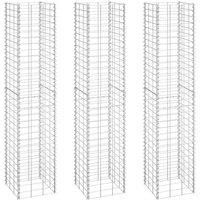 vidaXL Gabion Raised Beds 3 pcs 30x30x150 cm Iron
