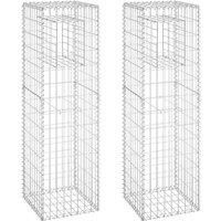 Vidaxl Gabion Basket Posts 2 Pcs 40X40X140 cm Iron
