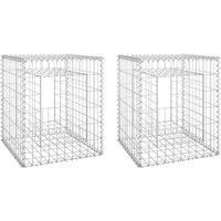 Vidaxl Gabion Basket Posts 2 Pcs 50X50X60 cm Iron