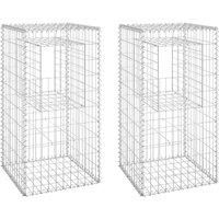 Vidaxl Gabion Basket Posts 2 Pcs 50X50X100 cm Iron