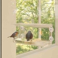 vidaXL 2pcs Transparent Acrylic Window Bird Feeders - Easy to Install and Fold, Ideal for Nature Watch Enthusiasts