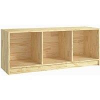 vidaXL Solid Pinewood TV Stand - Brown Media Storage Unit - Living Room Furniture - 104x33x41 cm