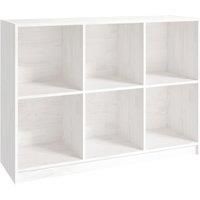 Vidaxl Book Cabinet White 104X33X76 Cm Solid Pinewood