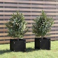 1/2x Solid Pinewood Garden Planter Outdoor Flower Box Pot Patio Planter vidaXL