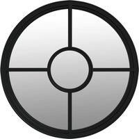 vidaXL Indoor Use Round Iron Mirror in Black - Wall Mounted Decorative Accent for Living Room, Bedroom, Bathroom - 60x4 cm