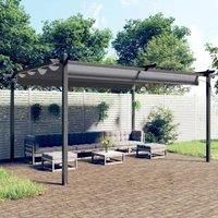 vidaXL Garden Gazebo with Retractable 4x3 m Roof, UV and Water-Resistant Cover, Powder-Coated Steel Frame in Anthracite