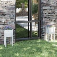 1/2x Solid Pinewood Garden Planter Patio Flower Box Pot Multi Colours vidaXL