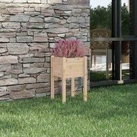 1/2x Solid Pinewood Garden Planter Flower Box Planter Pot Brown/White vidaXL