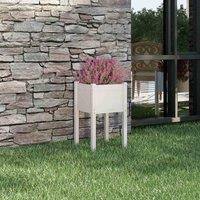 vidaXL Garden Planter - Solid Pinewood Outdoor Flower Box - Durable and Weather Resistant - Stylish White Finish - Easy Assembly