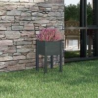 1/2x Solid Pinewood Garden Planter Flower Box Planter Pot Brown/White vidaXL