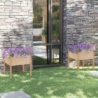 1/2x Solid Pinewood Garden Planter Patio Flower Box Pot Multi Colours vidaXL