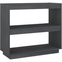 vidaXL Solid Pinewood Book Cabinet Living Room Office Furniture Bookcase Wooden Storage Rack Organiser Book Shelf Stand File Cabinet Grey