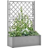 Garden Raised Bed with Trellis & Self Planter Multi Colours 100/43 cm vidaXL