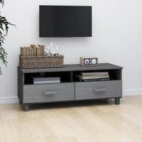 vidaXL Solid Wood Pine TV Cabinet with Sliding Drawers and Dark Grey Finish - Stylish and Functional Design for Living Room or Bedroom